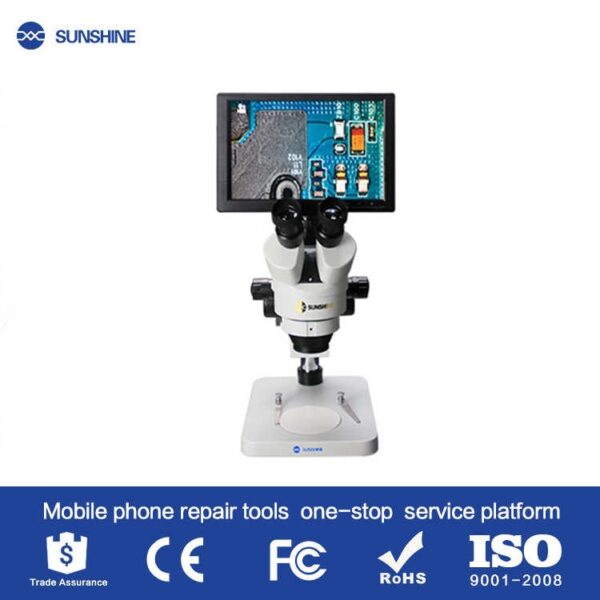 Microscopio Trinocular Sunshine SZM45T-B1-1600S HDMI 1600W 4K (OK)