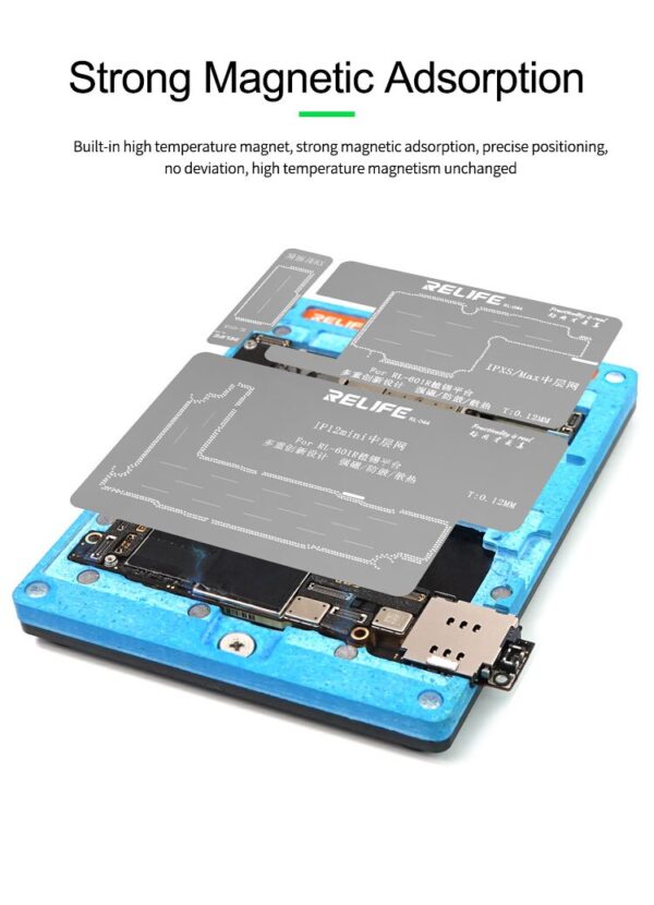 Plantilla media de nivel medio para Iphone RL-601R, tabla de plantación de estaño 10 en 1 X-12ProMax