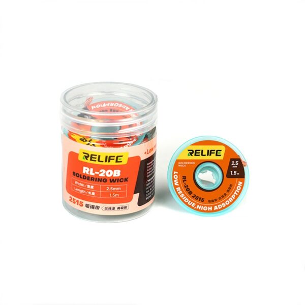 REMOVEDOR DE SOLDADURA DE TRENZA DESOLDADORA RELIFE RL-20B 2,5mm